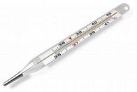 Πιστοποιημένο ιατρικό θερμόμετρο υδραργύρου του ISO με το υλικό γυαλιού και υδραργύρου